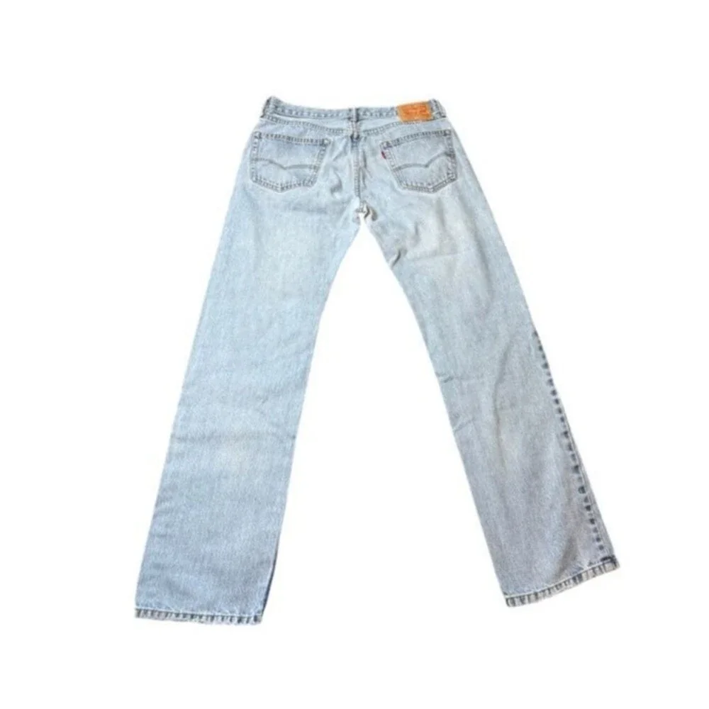 Levis 505 Jeans Mens Size 34x34 Blue Light Wash Regular Fit Straight Denim Zip